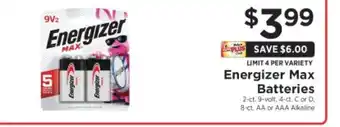 ShopRite Energizer Max Batteries offer