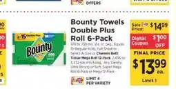 ShopRite Bounty Towels Double Plus Roll 6-Pack offer