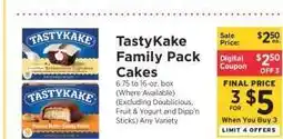 ShopRite TastyKake Family Pack Cakes offer