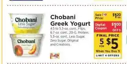 ShopRite Chobani Greek Yogurt offer