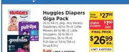 ShopRite Huggies Diapers Giga Pack offer