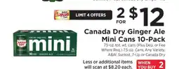 ShopRite Canada Dry Ginger Ale Mini Cans 10-Pack offer