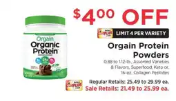 ShopRite Orgain Protein Powders offer