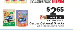 ShopRite Gerber Get'ems! Snacks offer
