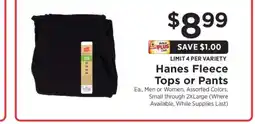 ShopRite Hanes Fleece Tops or Pants offer