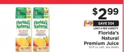 ShopRite Florida's Natural Premium Juice offer