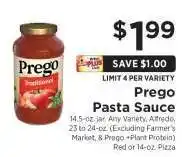 ShopRite Prego Pasta Sauce offer