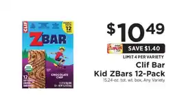 ShopRite Clif Bar Kid ZBars 12-Pack offer