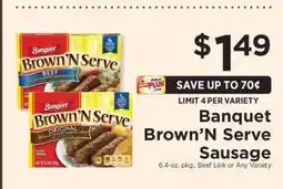 ShopRite Banquet Brown'N Serve Sausage offer