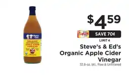 ShopRite Steve's & Ed's Organic Apple Cider Vinegar offer