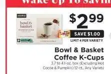 ShopRite Bowl & Basket Coffee K-Cups offer