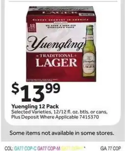 Stop&Shop Yuengling 12 Pack offer