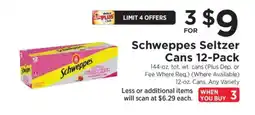 ShopRite Schweppes Seltzer Cans 12-Pack offer