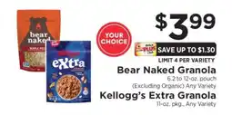 ShopRite Bear Naked Granola / Kellogg’s Extra Granola offer