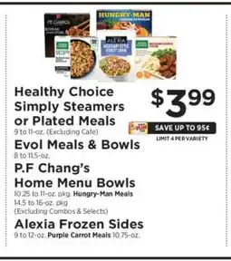 ShopRite Healthy Choice Simply Steamers or Plated Meals offer