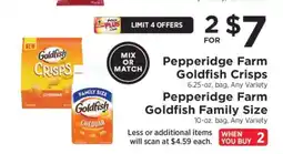 ShopRite Pepperidge Farm Goldfish Crisps & Family Size offer