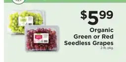 ShopRite Organic Green or Red Seedless Grapes offer