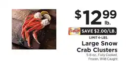 ShopRite Large Snow Crab Clusters offer