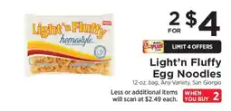 ShopRite Light 'n Fluffy Egg Noodles offer