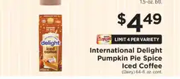 ShopRite International Delight Pumpkin Pie Spice Iced Coffee offer