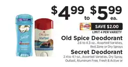 ShopRite Old Spice Deodorant offer