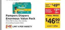 ShopRite Pampers Diapers Enormous Value Pack offer