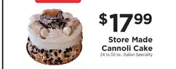 ShopRite Store Made Cannoli Cake offer