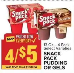 Food Lion Snack Pack Pudding or Gels offer