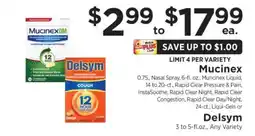 ShopRite Mucinex & Delsym offer