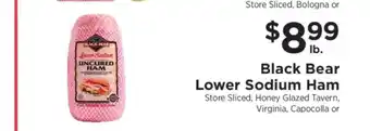 ShopRite Black Bear Lower Sodium Ham offer
