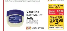 ShopRite Vaseline Petroleum Jelly offer