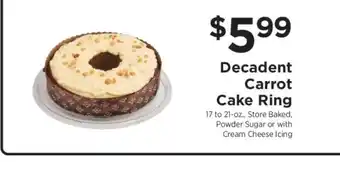ShopRite Decadent Carrot Cake Ring offer