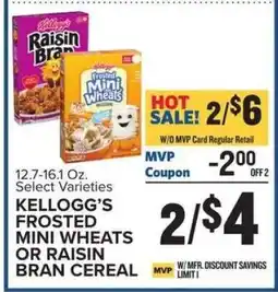 Food Lion Kellogg's Frosted Mini Wheats or Raisin Bran Cereal offer