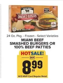 Food Lion Miami Beef Smashed Burgers or 100% Beef Patties offer