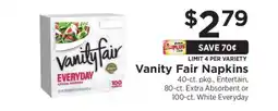 ShopRite Vanity Fair Napkins offer