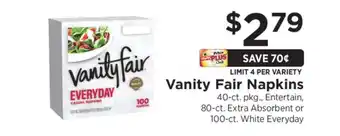 ShopRite Vanity Fair Napkins offer