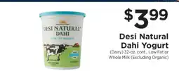 ShopRite Desi Natural Dahi Yogurt offer