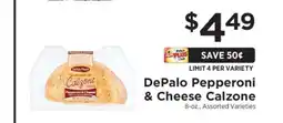 ShopRite DePalo Pepperoni & Cheese Calzone offer