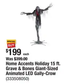 The Home Depot Home Accents Holiday 15 ft. Grave & Bones Giant-Sized Animated LED Gally-Crow offer