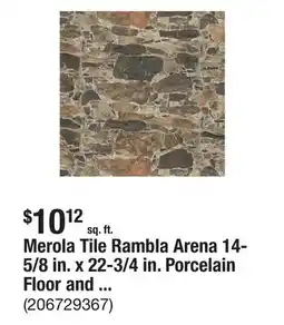 The Home Depot Merola Tile Rambla Arena 14-5/8 in. x 22-3/4 in. Porcelain Floor and Wall Tile (14.04 sq. ft./Case) offer