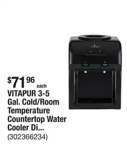 The Home Depot VITAPUR 3-5 Gal. Cold/Room Temperature Countertop Water Cooler Dispenser in Black offer
