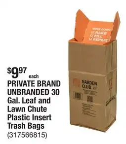 The Home Depot PRIVATE BRAND UNBRANDED 30 Gal. Leaf and Lawn Chute Plastic Insert Trash Bags offer