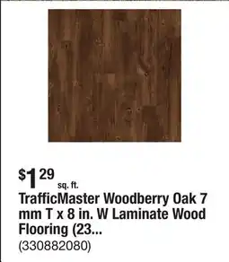 The Home Depot TrafficMaster Woodberry Oak 7 mm T x 8 in. W Laminate Wood Flooring (23.91 sq. ft./case) offer