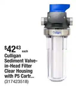 The Home Depot Culligan Sediment Valve-in-Head Filter Clear Housing with P5 Cartridge Water Filtration System offer