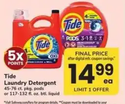 Safeway Tide Laundry Detergent offer