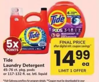 Safeway Tide Laundry Detergent offer
