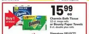 Safeway Charmin Bath Tissue or Bounty Paper Towels offer