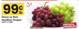 Safeway Green or Red Seedless Grapes offer