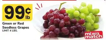 Safeway Green or Red Seedless Grapes offer