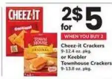 Safeway Cheez-it Crackers or Keebler Townhouse Crackers offer